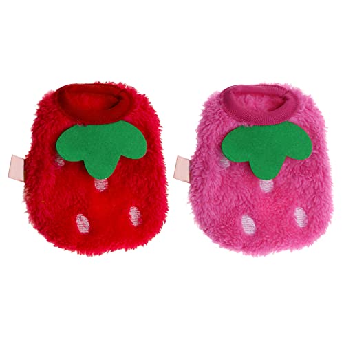 ECSiNG 2 piezas de fresa de conejillo de indias ropa de invierno para mascotas...