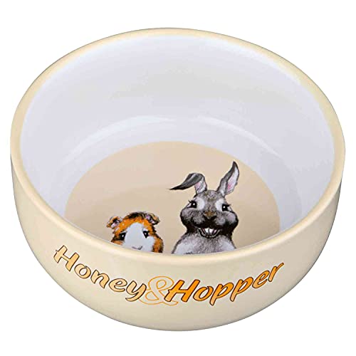TRIXIE Comedero Cerámica Honey & Hopper para Pequeños Mamíferos
